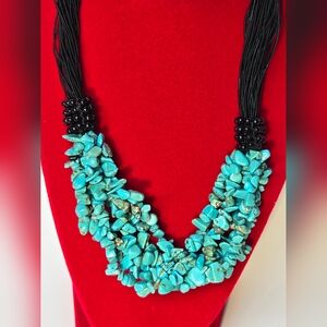 Vintage Turquoise Nugget and Heishi Bead Necklace
